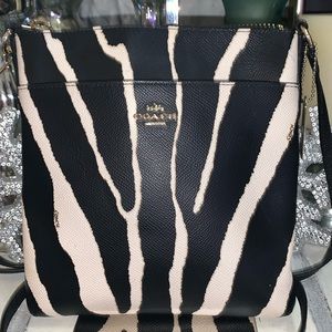 Like New Coach Pebble Leather Zebra Print Crossbody -No Callouts!